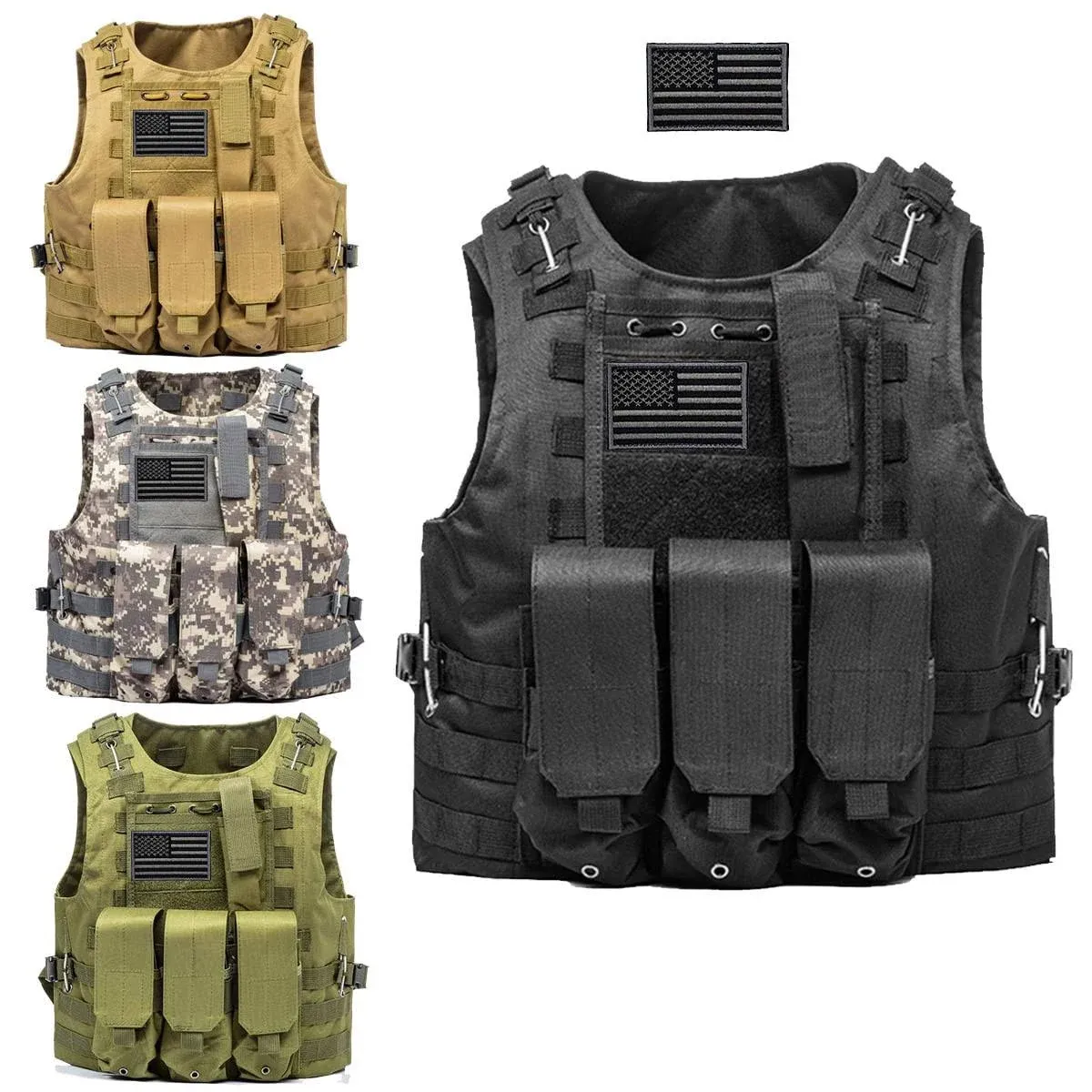 AZB Tactical Vest, Lightweight Airsoft Vest, Adjustable Paintball Vest with ...