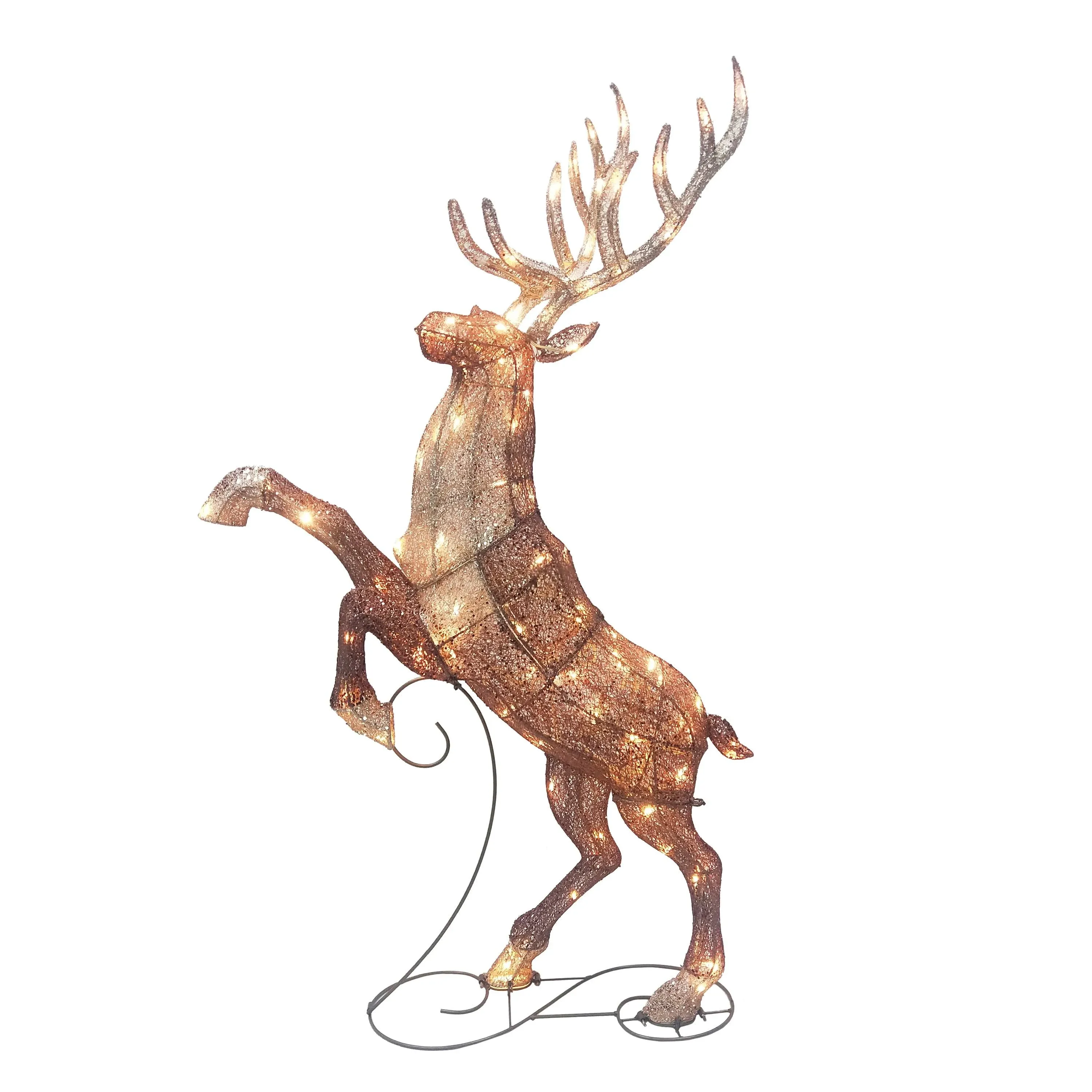 48" Lighted Elk, 90 UL Listed Warm White LED Lights W/Random Twinkling