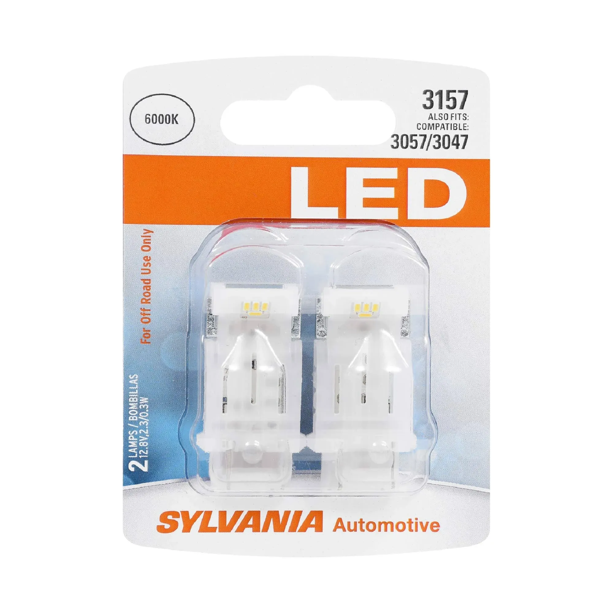 SYLVANIA - 3157 LED White Mini Bulb - Bright LED Bulb, Ideal for Daytime Running Lights (DRL) and Back-Up/Reverse Lights (Contains 2 Bulbs)