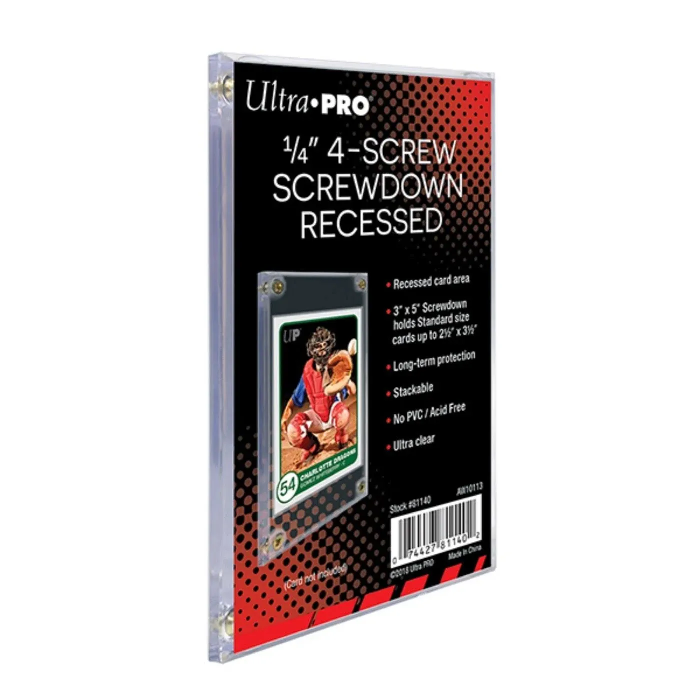 Ultra Pro 1/4" Screwdown Recessed Trading Card Holder ( Packaging May Vary ),Plastic, Clear