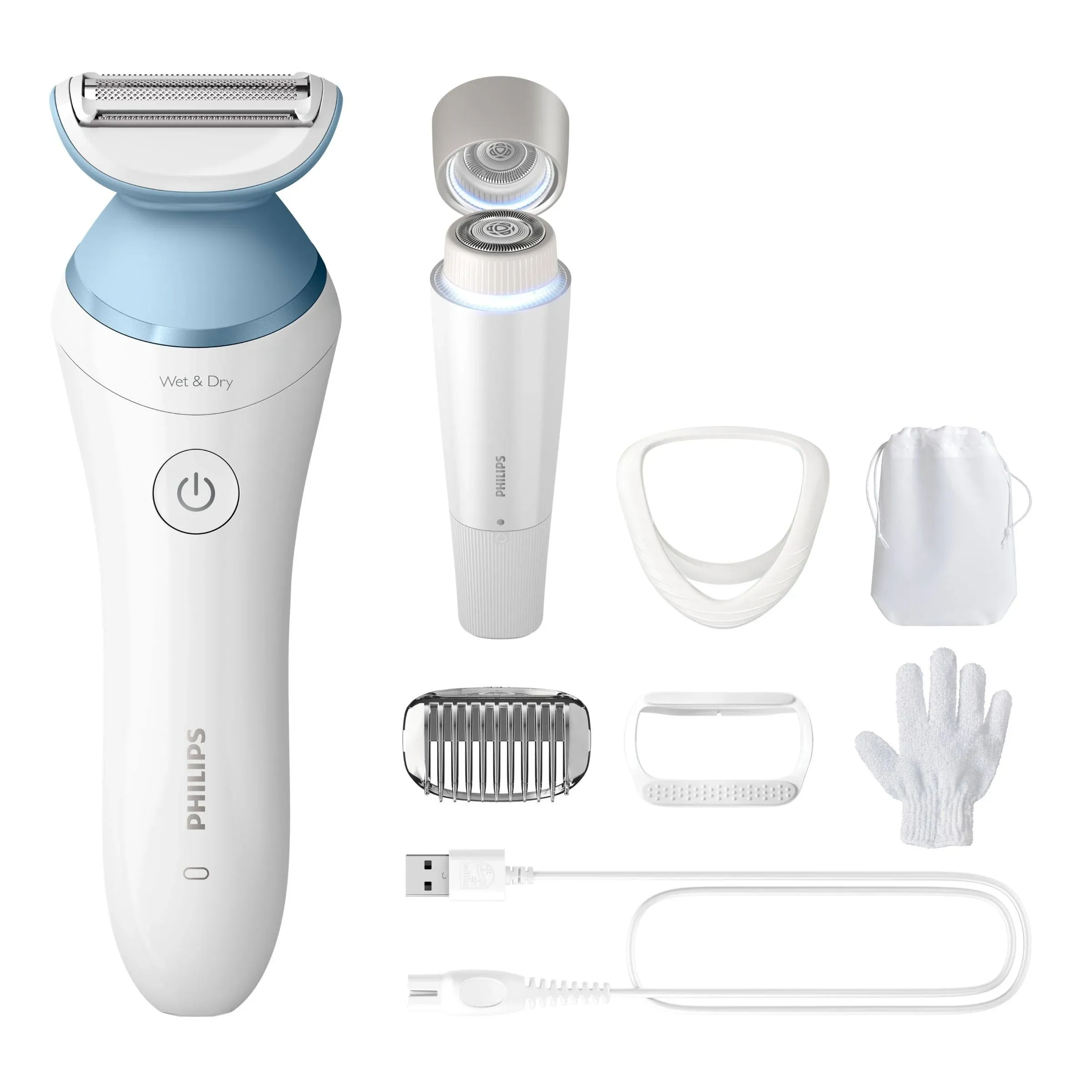 Philips Beauty Lady Electric Shaver Series 8000 with Electric Facial Hair Remover, Cordless, BRL166/91