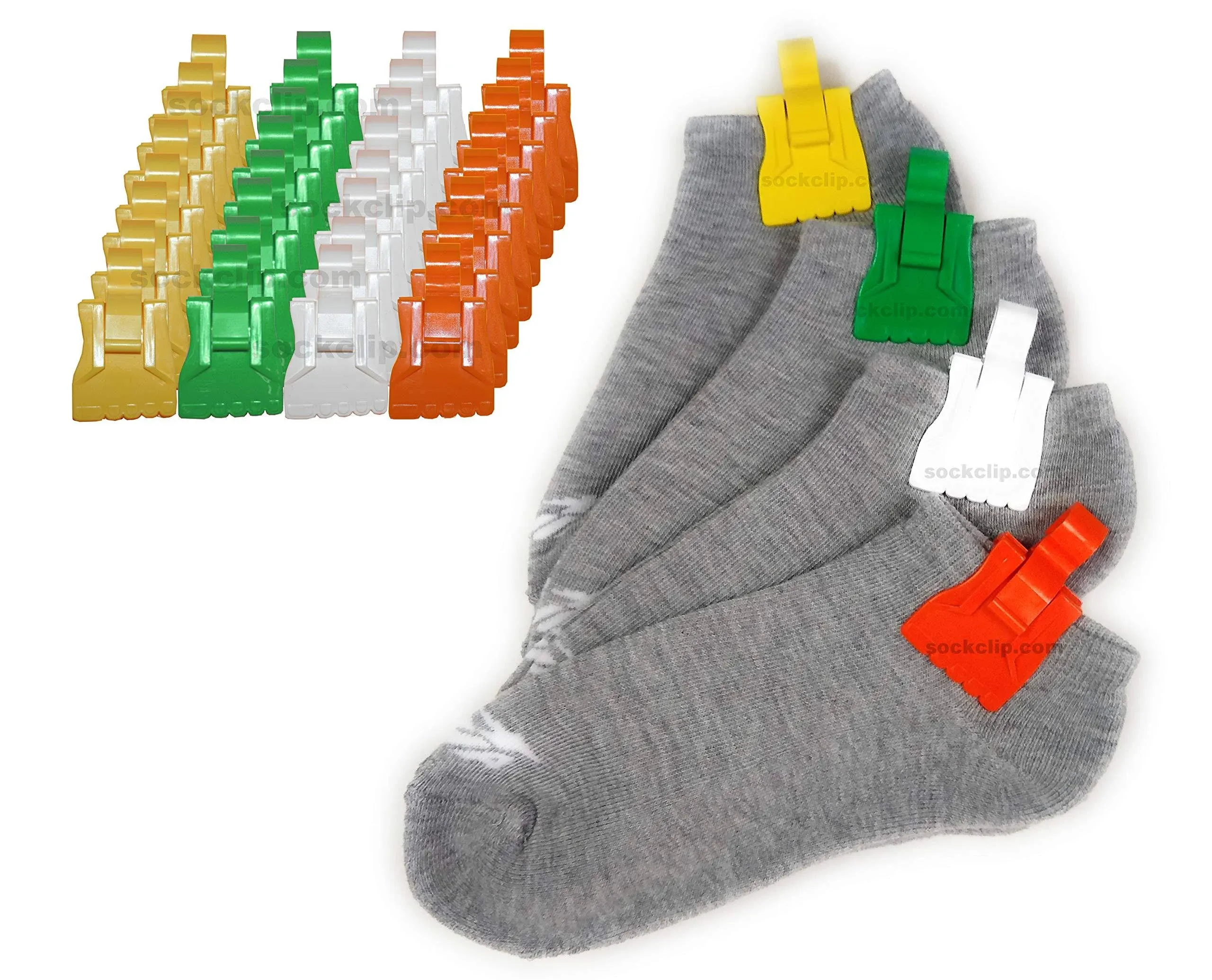 The Amazing Sock Clip Sock Holder, Spring Assorted 32 Clips, (8 Each of 4 Colors) Made in U.S.A. C