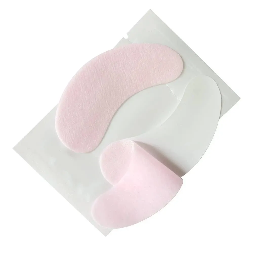 100 Pairs Set Under Eye Pads Disposable Eye Gel Patches for Eyelash Extensions Tool Kit, Pink Film