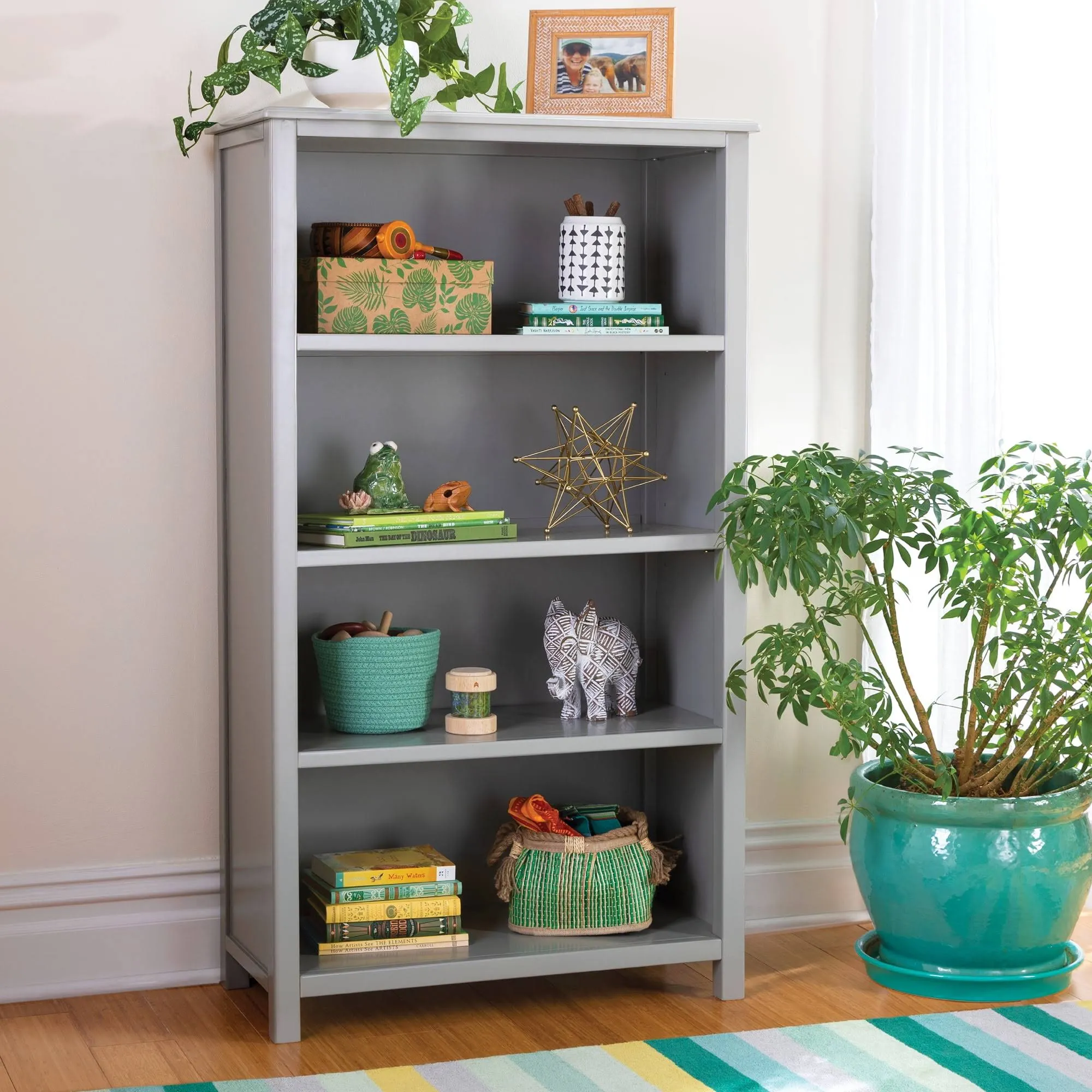 Taiga 4-Shelf Bookcase - 54" Gray