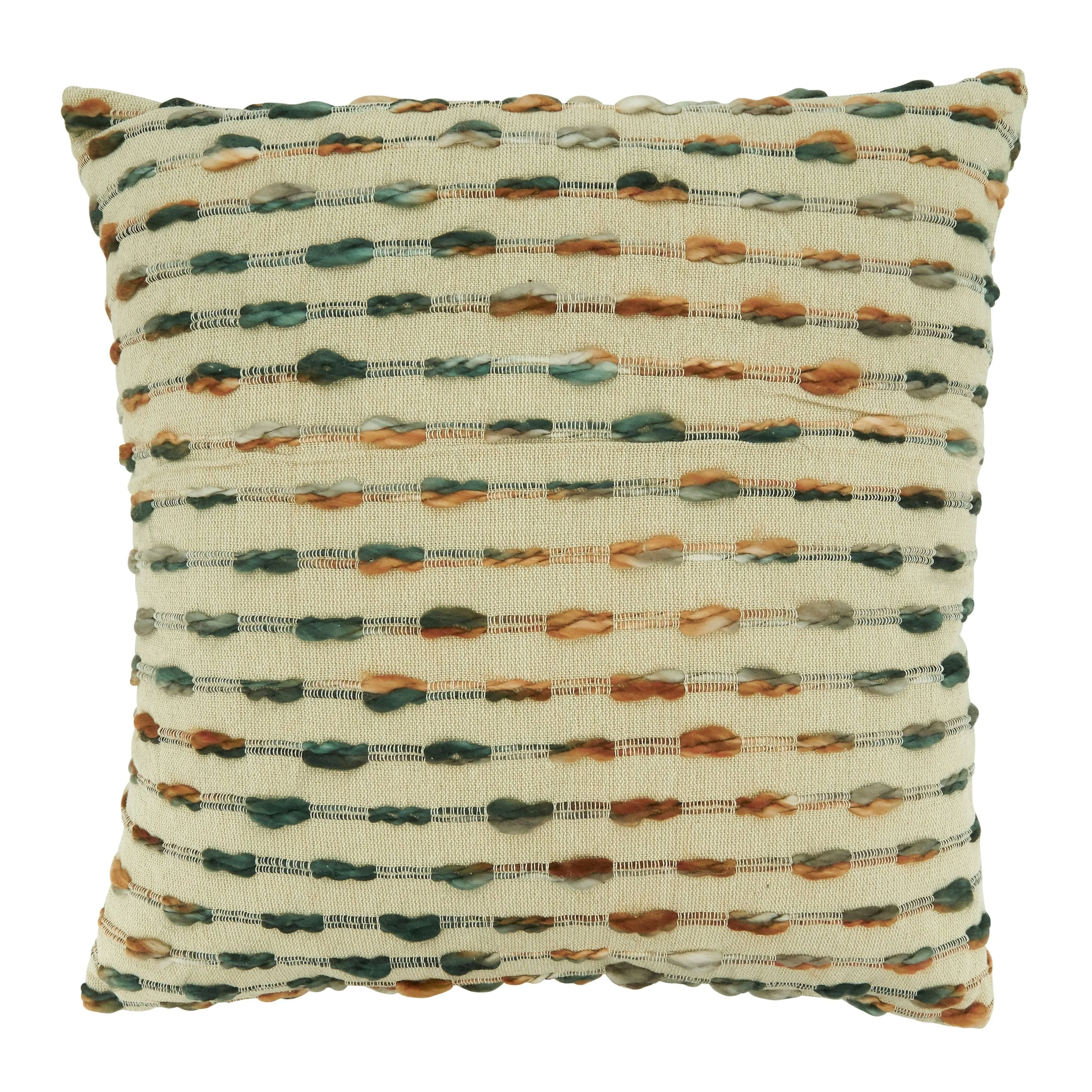 Striped Woven Throw Pillow With Down Filling - Saro 407.M20SD