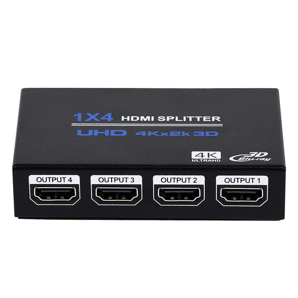 1x4 HDMI Splitter, 1 in 4 Out HDMI Splitter Audio Video Distributor Box Suppo...