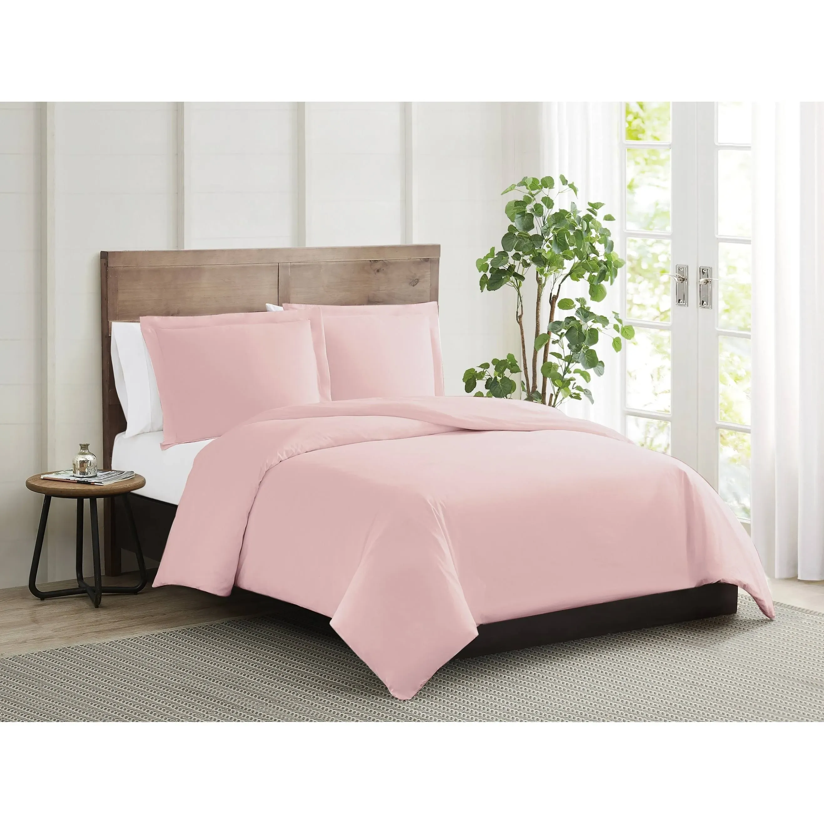 Truly Calm Silver Cool Blush Twin/Twin XL 2-Piece Duvet Set, Pink