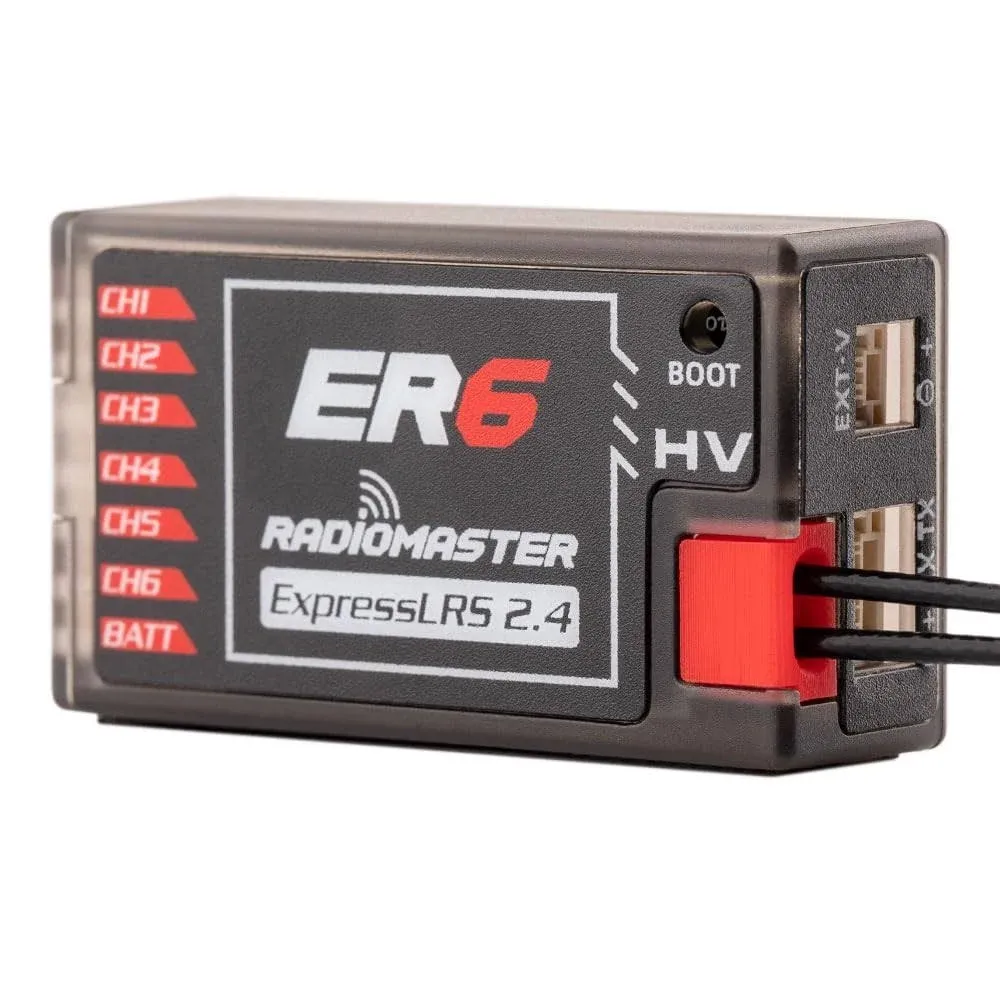 RadioMaster ER6 PWM Receiver 2.4g 6CH 100mW CRSF Support Voltage Telemetry WiFi ...