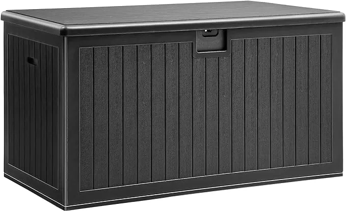 YITAHOME XL 150 Gallon Large Deck Box,Outdoor Storage for Patio Furniture Cushions,Garden Tools with Flexible Divider,Waterproof,Lockable (Black)