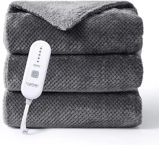 Heated Electric Blanket Throw, Flannel Sherpa Heating Blankets, Soft Thicken Hea