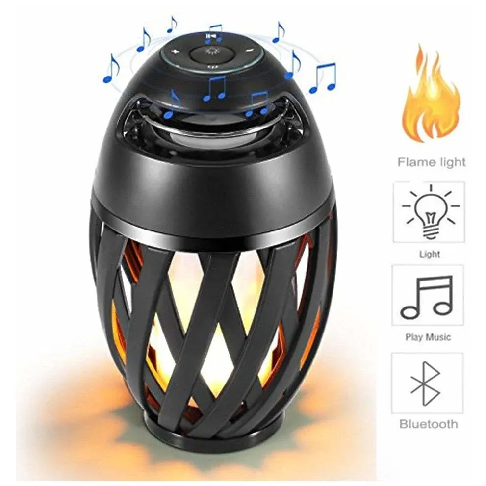 Led Flame Speaker Bluetooth Speaker,Dancing Flames Outdoor Indoor Portable Bluetooth Speaker &Torch Atmosphere Light USB