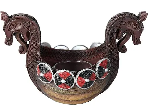 Pacific Giftware Ancient Nordic Viking Longship Votive Candle Holder Viking