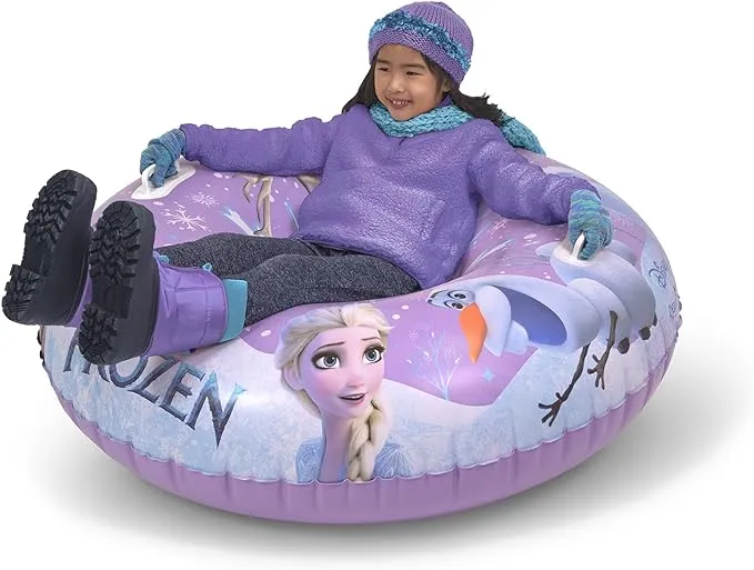 GoFloats Winter Snow Tube - Inflatable Sled for Kids and Adults (Choose from Unicorn, Disney's Frozen, Ice Dragon, Polar Bear, Penguin, Flamingo) , 44 Inch