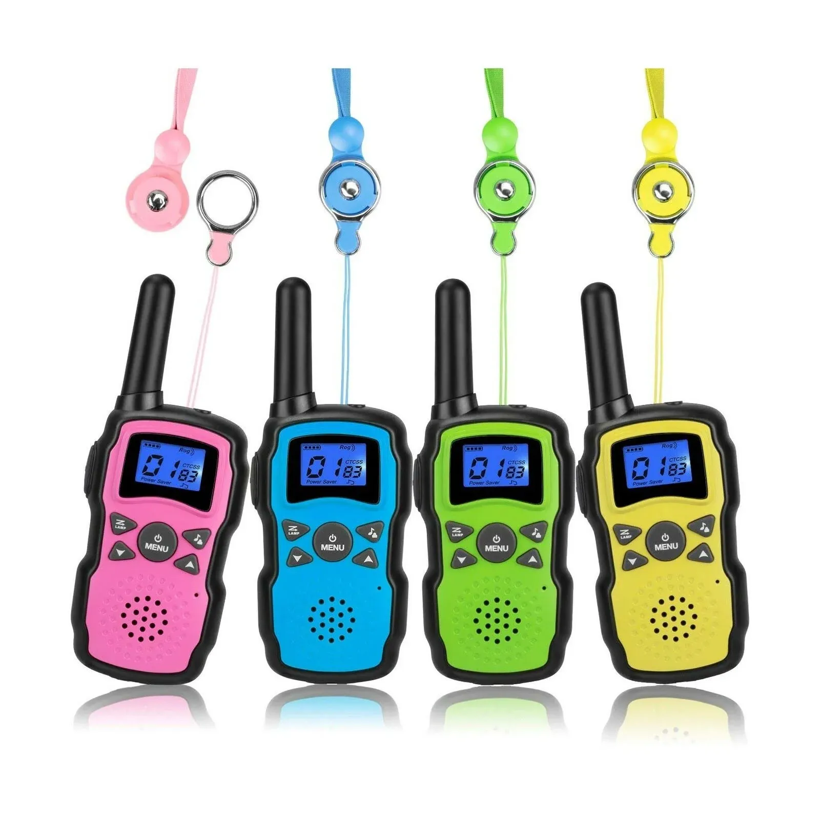 Wishouse Walkie Talkies for Kids 4 Pack,Family Walky Talky Adults Children Radio Long Range,Outdoor Camping Fun Toys Birthday Present Xmas Gifts for 4 5 6 7 8 Year Old Girls Boys No Battery No Charger