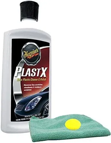 Clear Plastic Cleaner Polish MeguiarS PlastX Headlights Windows Plexiglass 10 Oz