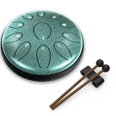 Steel Tongue Drum Musical Instruments，6-Inch 11-Note Metal Handpan Drum, Perfect Music Gifts for Family and Friends