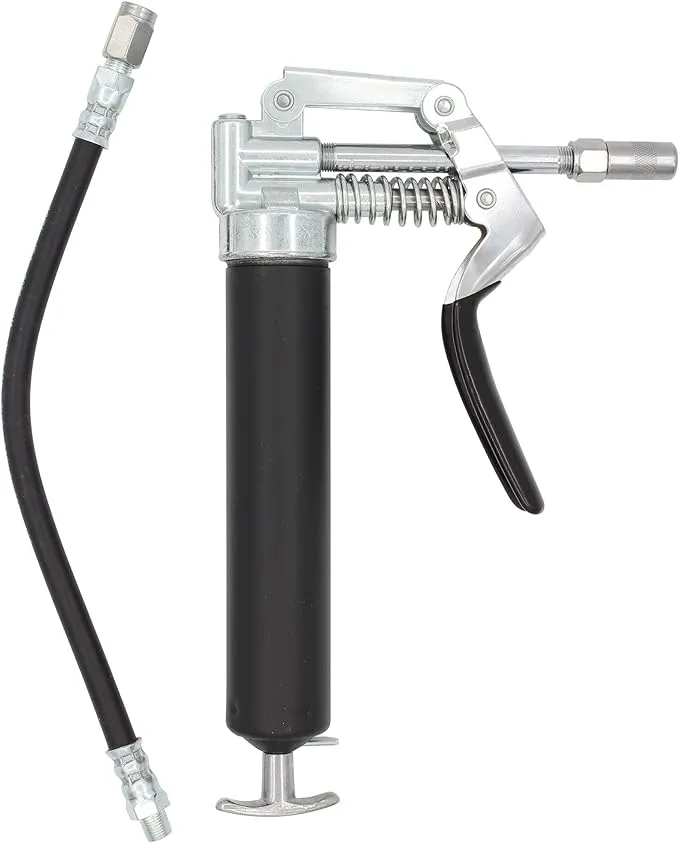 LubriMatic 30-800 Heavy Duty Mini Grease Gun w/ Pipe and Hose, Black/Silver