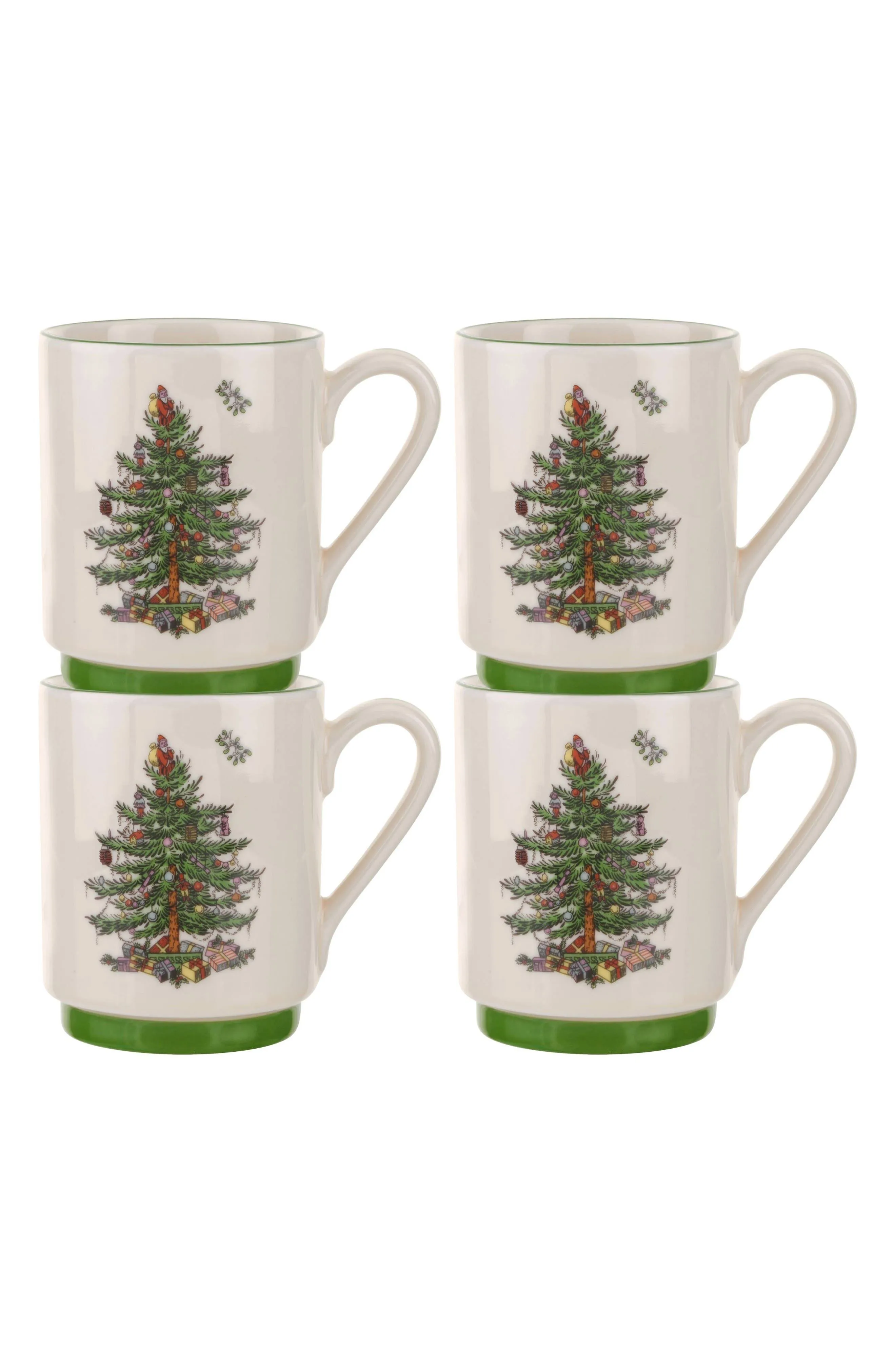 Spode Christmas Tree Stacking Mugs 12oz - Set of 4