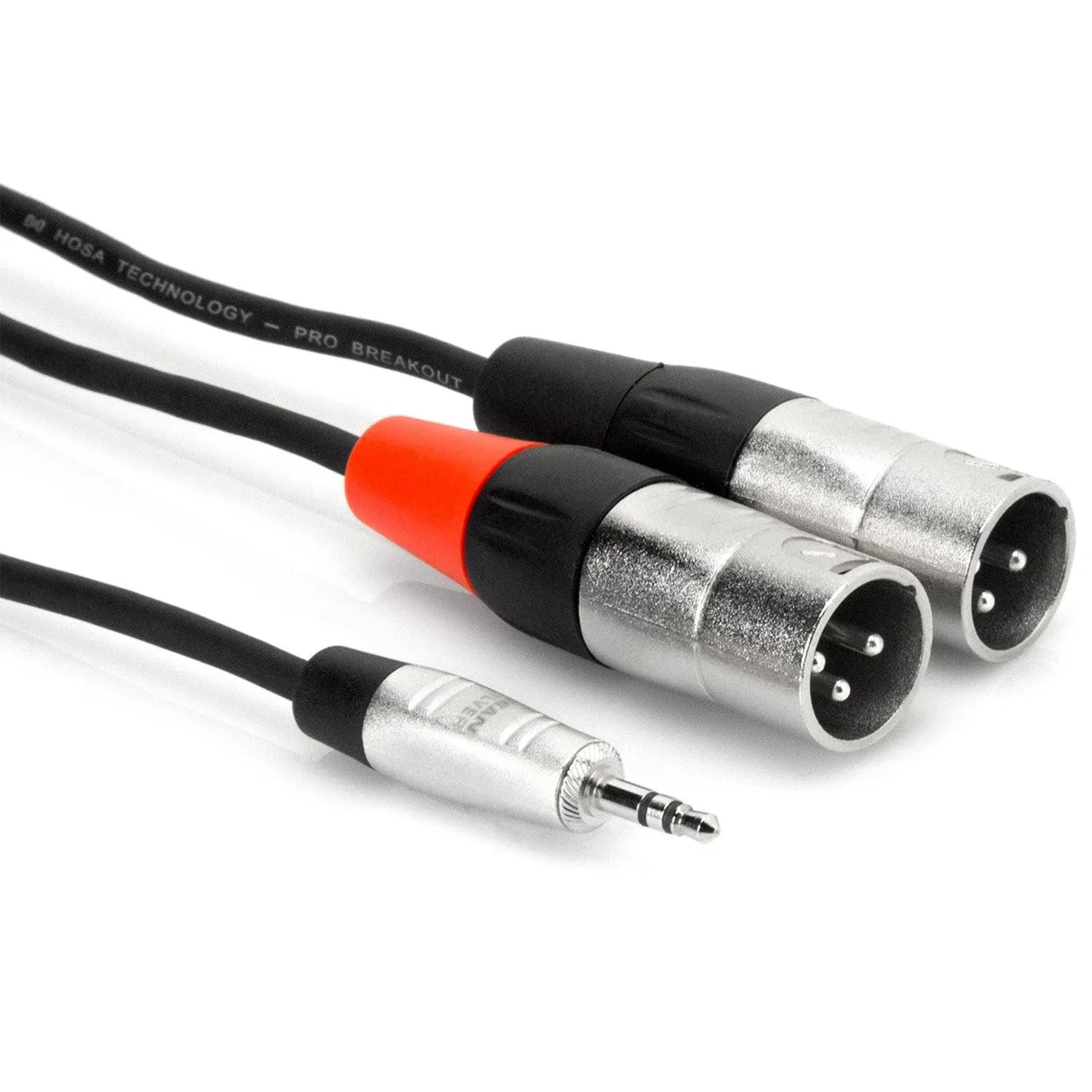 Hosa HMX-015Y REAN 3.5 mm TRS to Dual XLR3M Pro Stereo Breakout Cable, 15 Feet