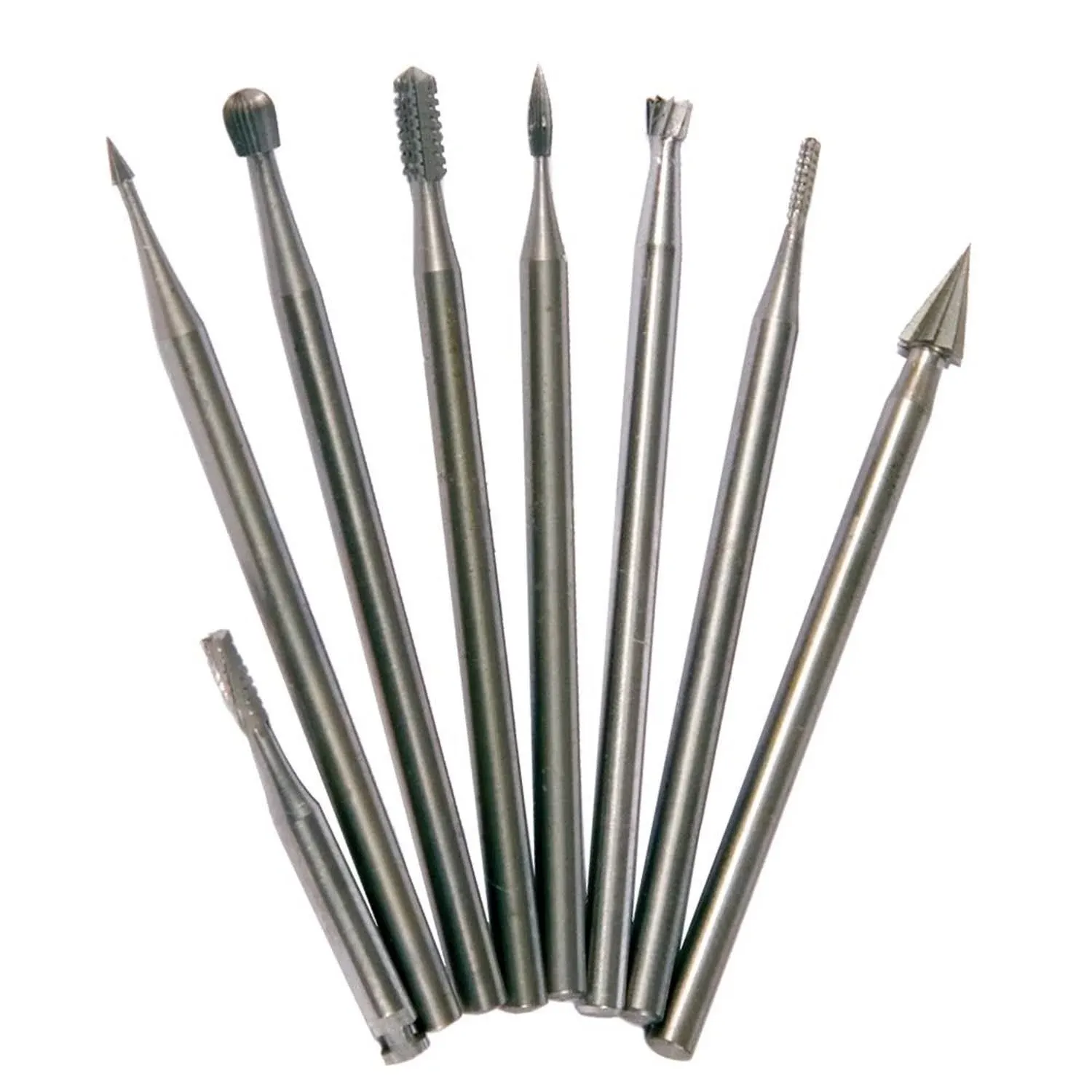 Forney 60237 Mini-Burr Set 8pcs w 1/8&#034; Shank Assorted Sizes for Metal Glass Wood