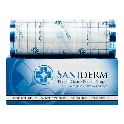 Saniderm Tattoo Aftercare Bandage, Breathable Waterproof Bandages, Sanitary Transparent Adhesive Wraps, Protect and Heal Tattoos, 3 Pre-Cut 8 x 10 Inch Sheets