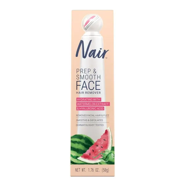 New Nair Prep &amp; Smooth Face Exfoliating Hair Removal for Women 1.76 oz Sensitive