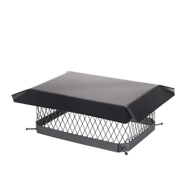 Bolt-On Chimney Cover - Black Galvanized Steel Chimney Cap, Chimney Flue Cover Fits Existing Tiles, Chimney Vent Cap (13" x 18") HY-C SC1318