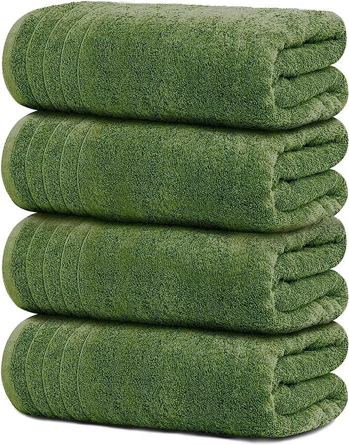 Tens Towels Large Bath Towels, 100% Cotton, 30 x 60 Inches Extra Large Bath Towels, Lighter Weight, Quicker to Dry, Super Absorbent, Perfect Bathroom Towels (Pack of 4, Cool Grey)