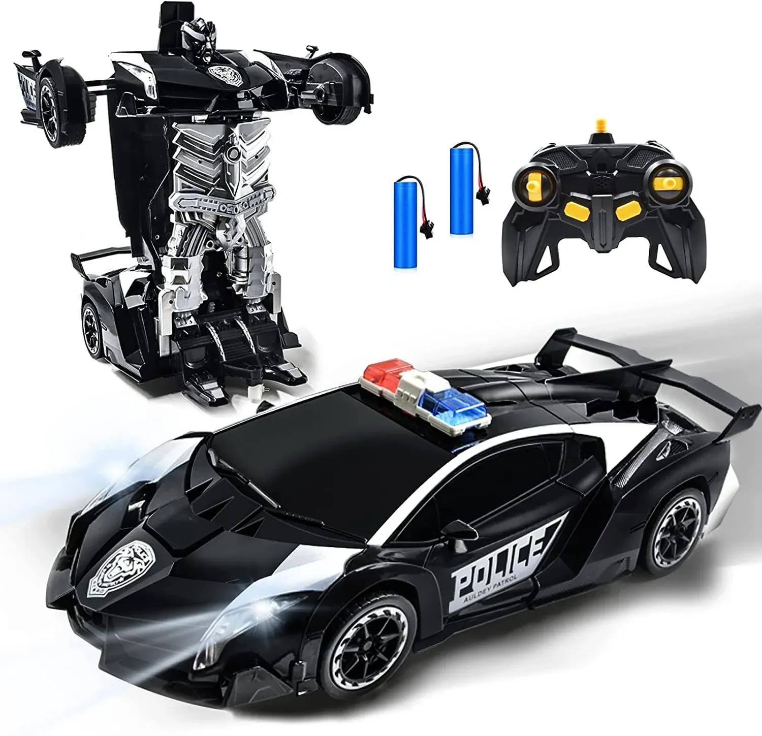 Transform Remote Control Car,RC Police Cars Transforming Robot Toys for Boys 4-7 ...