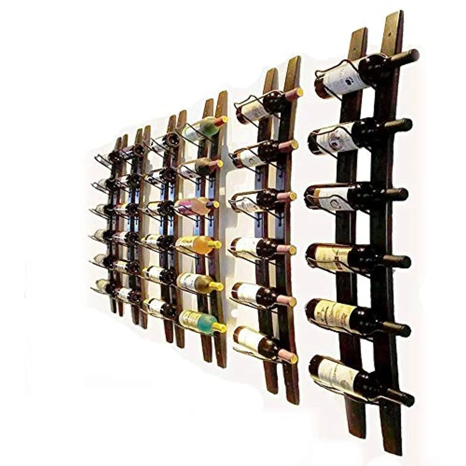 Wall Mounted Wine Rack, Barrel Stave Wine Rack, Imported Pine Wood and Metal ...