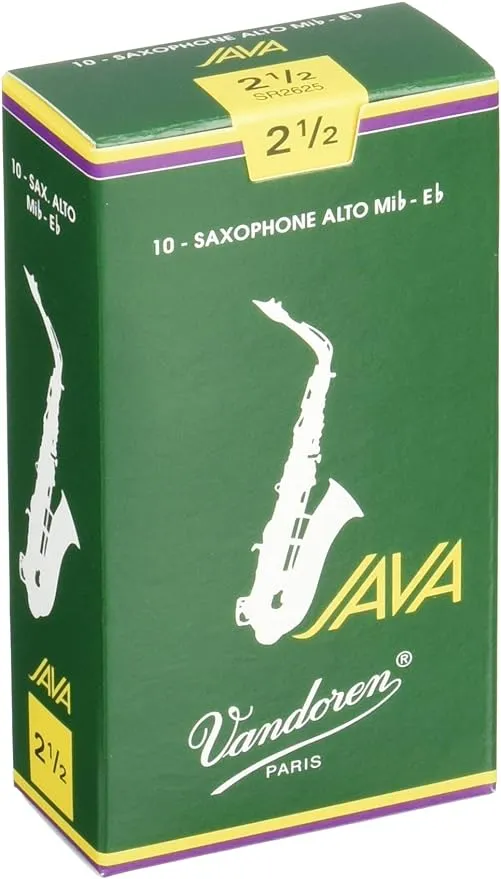 Vandoren SR2625 Alto Sax JAVA Reeds Strength 2.5; Box of 10