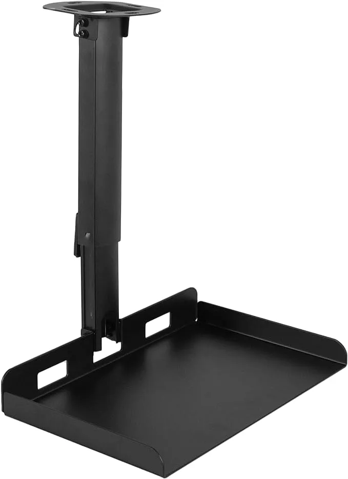 VIVO Universal Ceiling Extending Projector Tray Mount, Height Adjustable Projection, No Hole Installation, Hidden Cable Routing, Black, MOUNT-VP08B