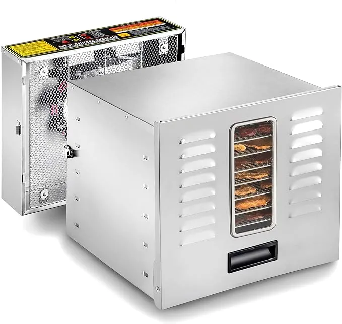 STX-DEH-1200W-XLS Dehydra Commercial Grade Stainless Steel Digital Food Dehydrator - 10 Trays - 1200 Watts - 165 Degree Fahrenheit - Jerky Safe with 15 Hour Timer