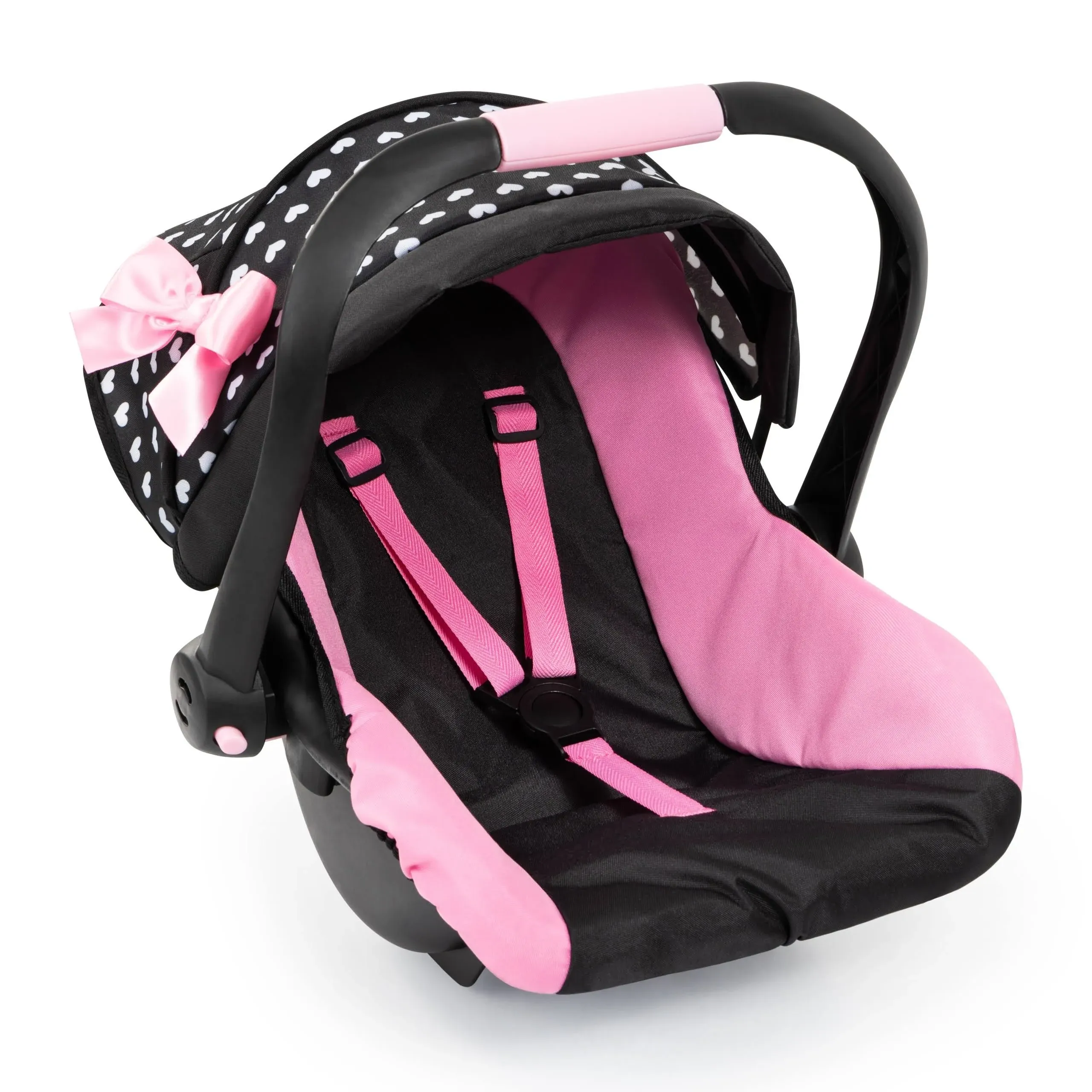 Bayer Design Dolls: Deluxe Car Seat: Hearts Black & Pink