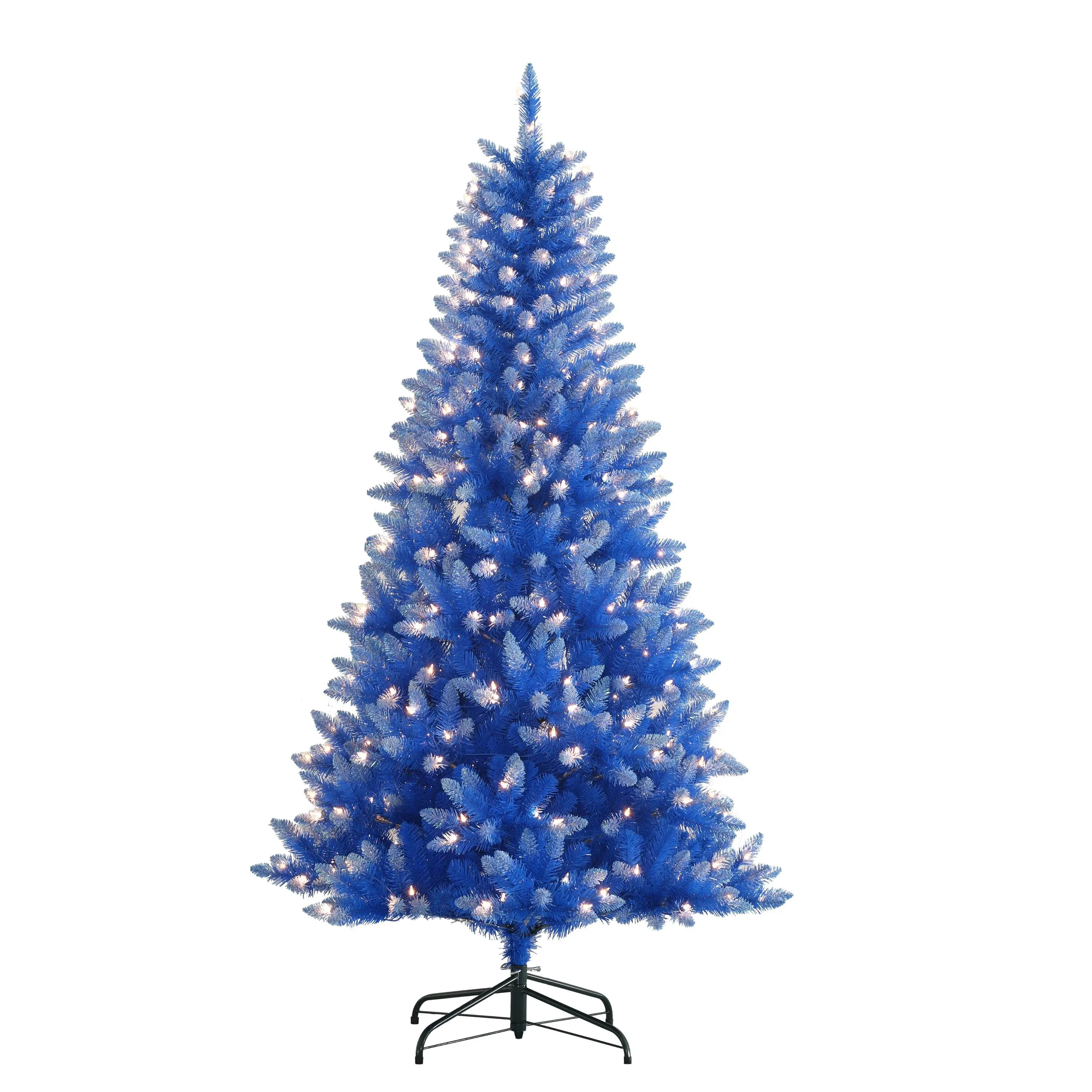 Puleo International Pre-Lit 6.5' Artificial Christmas Tree with 300 Lights, Blue