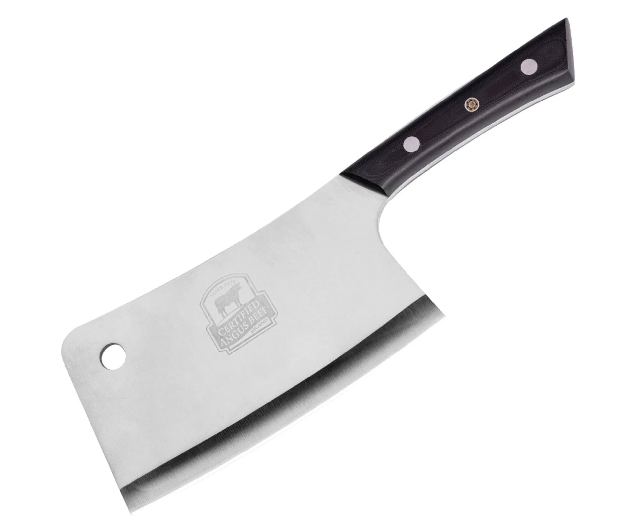 CERTIFIED ANGUS BEEF Heavy Duty Meat Cleaver Knife with 8.25 Inch AUS-8 High Carbon Steel Blade and G10 Handle for Meat Chopper, Kitchen Cleaver and Bone Knife