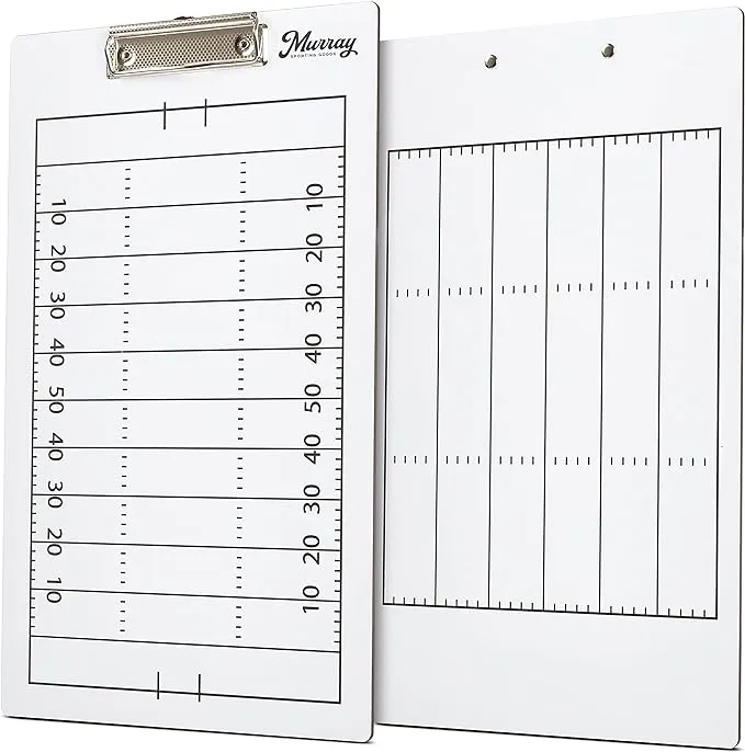 Murray Sporting Goods Dry Erase Double-Sided Football Coaches Clipboard