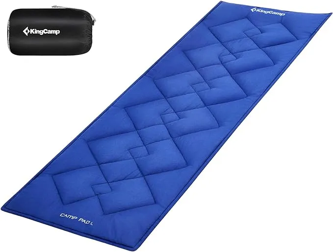 KingCamp Cot Pad for Camping, Comfortable Lightweight Sleeping Mat, Soft Warm Non-Slip Cot Mattress Topper for Outdoor & Indoor, Picnic, Hiking, Backpacking, Yoga