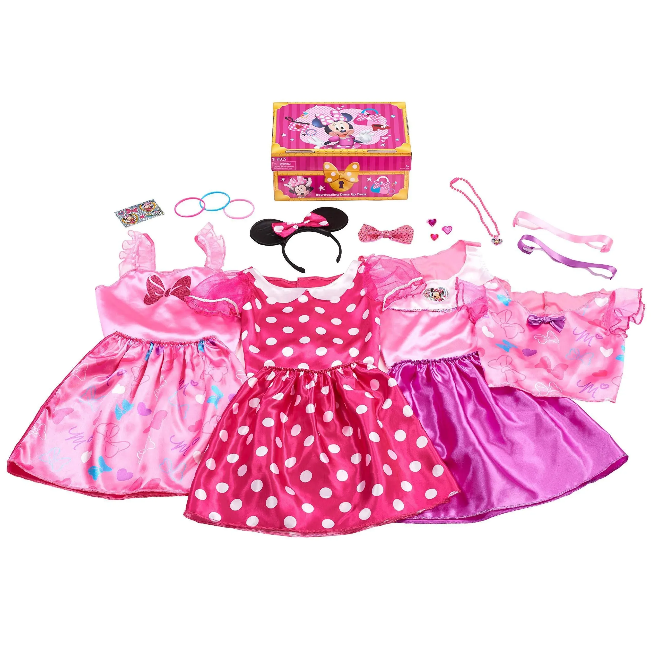 DISNEY JUST PLAY 21 Piece Minnie Mouse Dress Up Trunk Halloween Costumes 4-6X