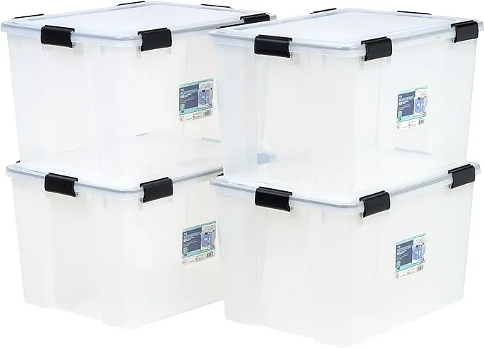 IRIS 41.2 Quart WeatherPro™ Storage Container Box Bin with Seal Latching Lid, ClearIRIS 41.2 Quart WeatherPro™ Storage Container Box Bin w…