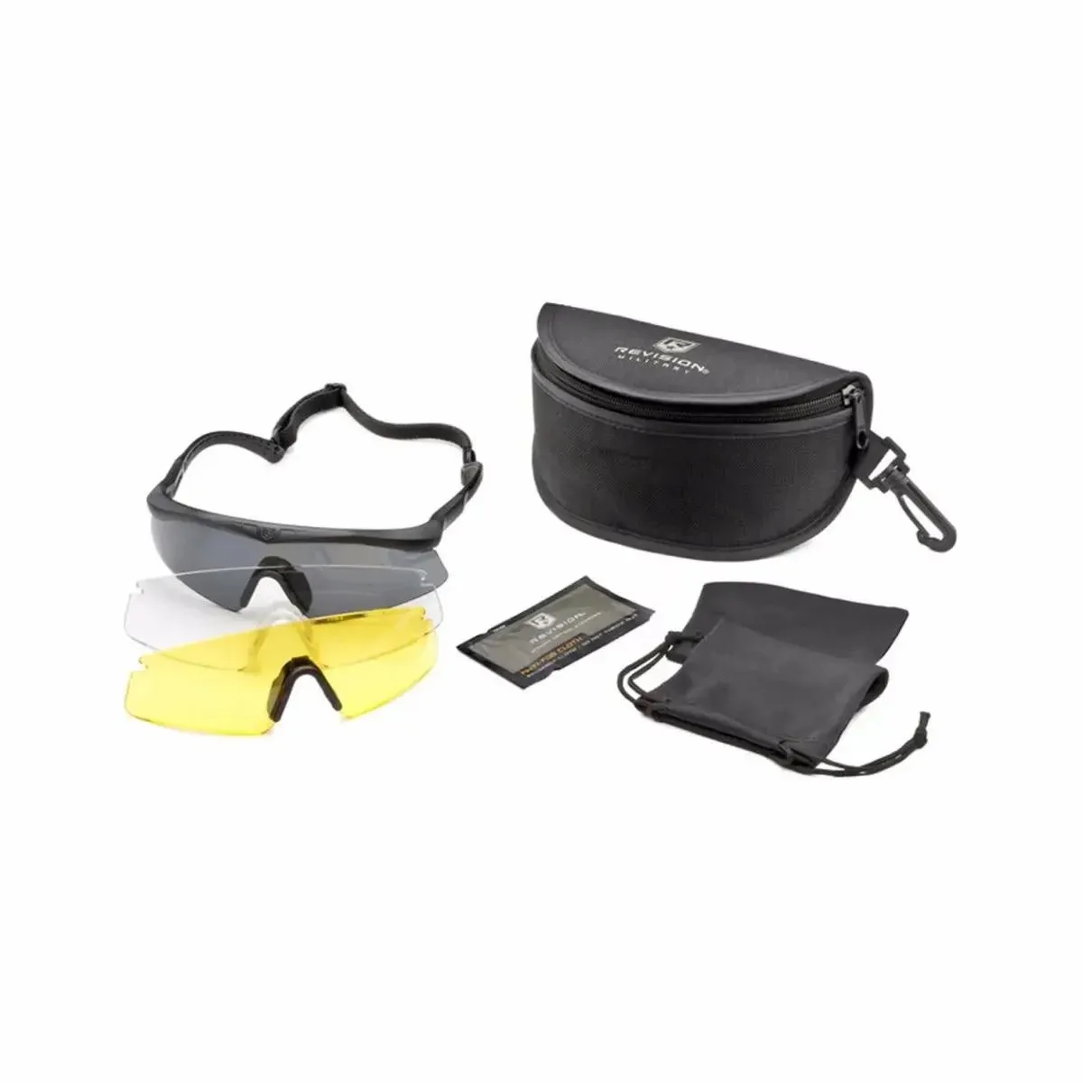 Revision Military Sawfly Tactical Deluxe Yellow Kit – Clear, Smoke and Yellow Lens, Black Frame, Regular – Anti-Fog, Tactical Military Ballistic and Eye Protection Glasses