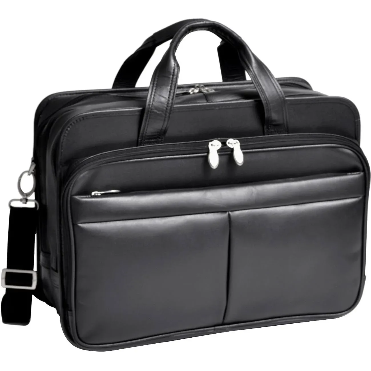 McKlein R Series Laptop Briefcase Black Leather (83985)