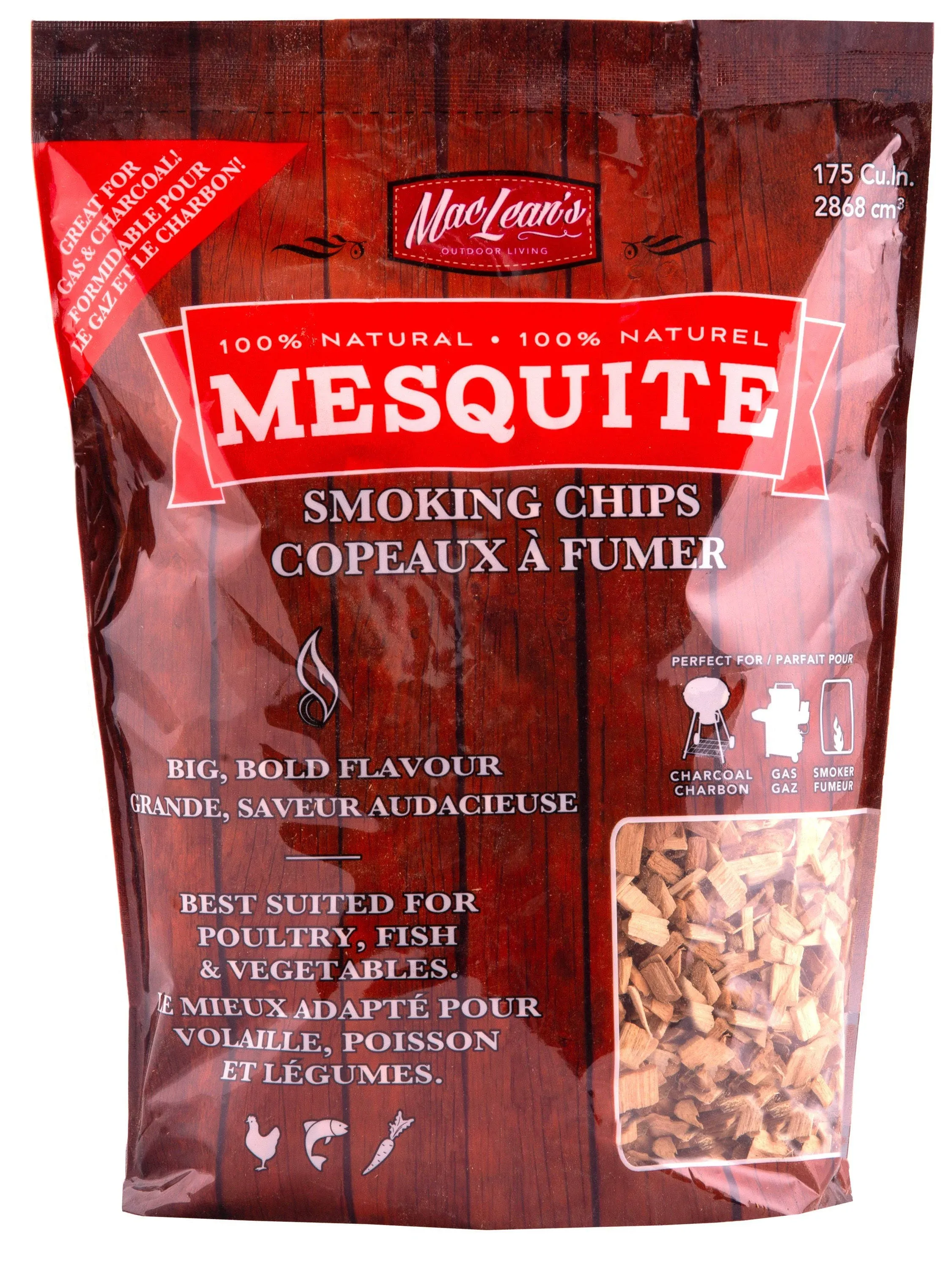 MacLean's Authentic Mesquite Wood Smoking Chips, 175 Cu. in. Bag