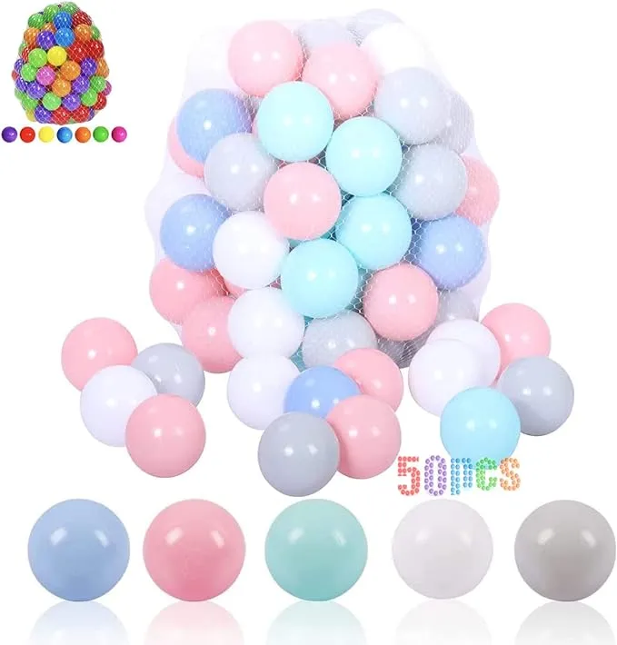 LANGXUN Soft Plastic Ball Pit Balls, Plastic Toy Balls for Kids, Ideal Gift for Baby Toddler Birthday, Ball Pit Play Tent, Baby Kiddie Pool Water Toys, Party Decoration