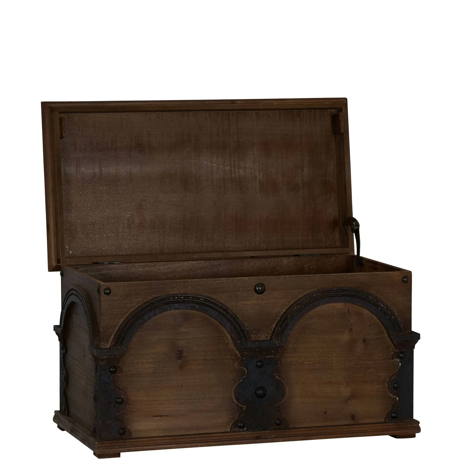 Large Wooden Arch Storage Trunk