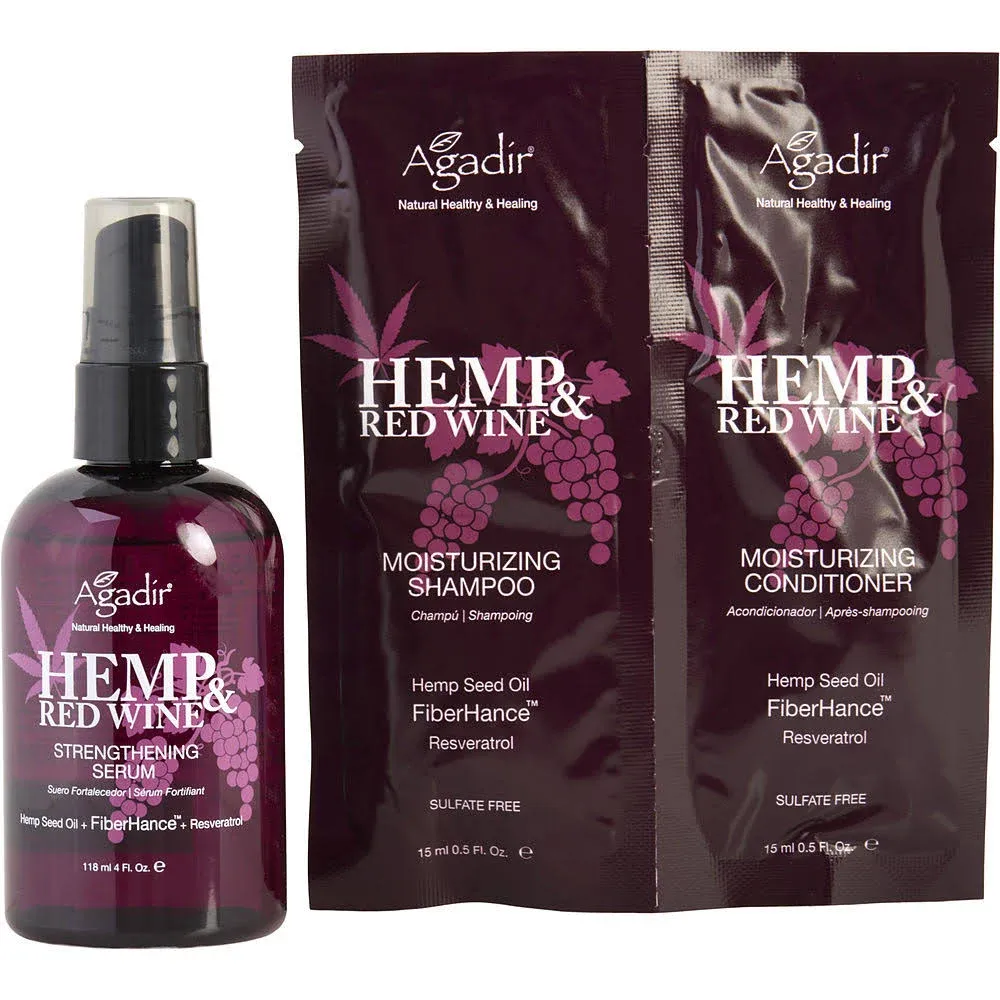 Hemp and Red Wine Strenghthening Serum by Agadir for Unisex - 4 oz Serum