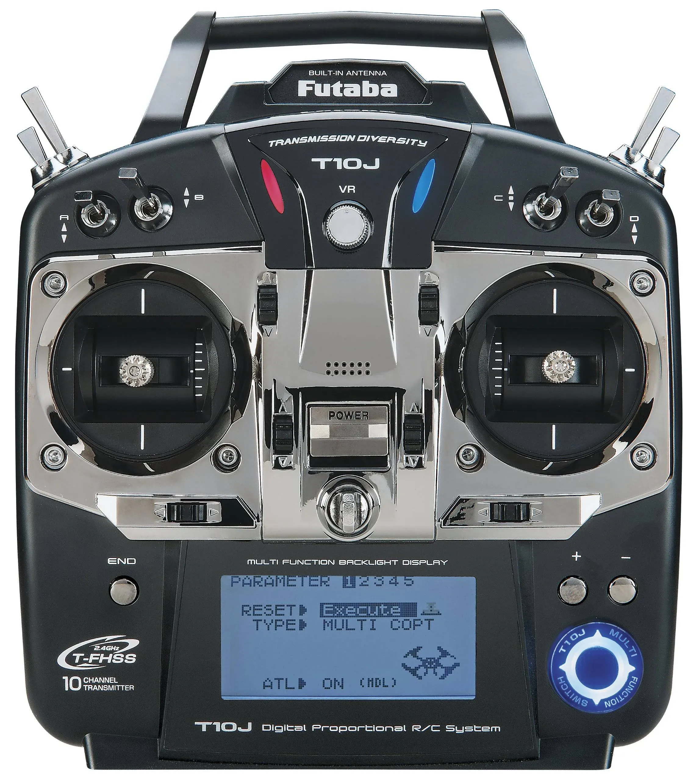 Futaba 10JA 10-Channel 2.4GHz Mode 2 Air T-FHSS Computer Radio Transmitter with R3008SB Receiver