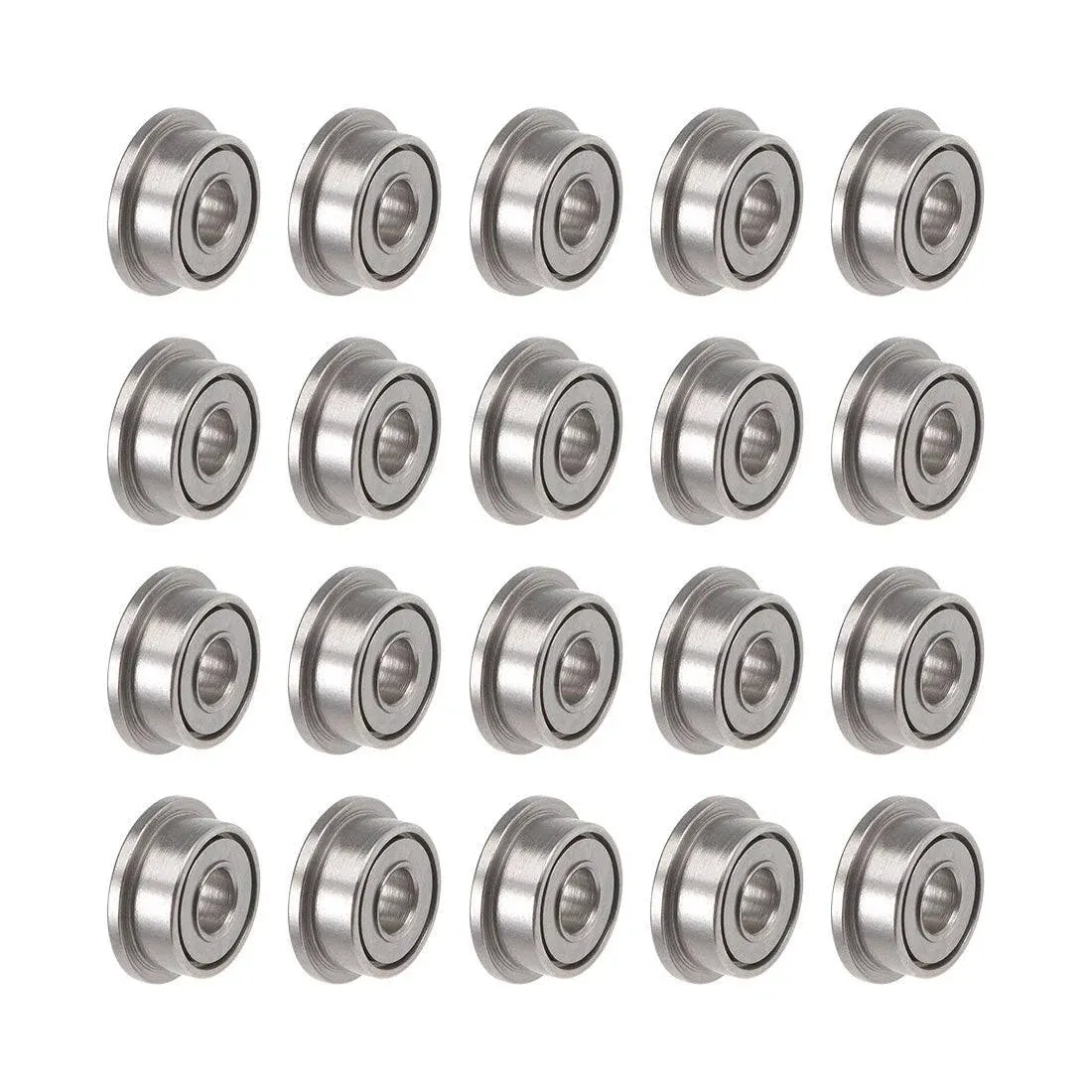 Uxcell F682ZZ Flange Ball Bearing 2mmx5mmx2.3mm Double Shielded Chrome Bearings 20 Pcs