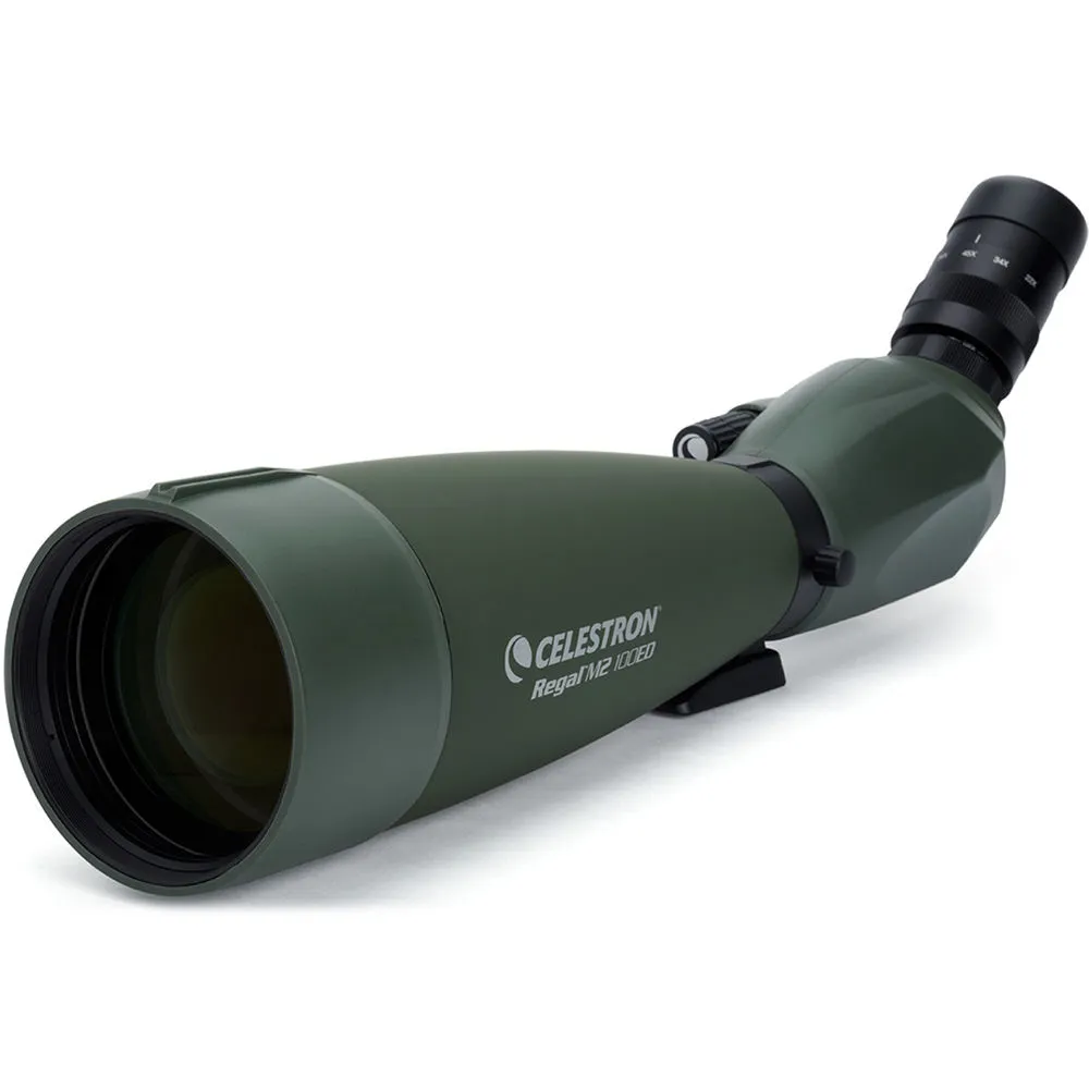 Celestron 52306 Regal M2 22-67x100mm ED Angled Zoom Spotting Scope Telescope with Multi-Coated Optics, BaK-4 Prism Glass, Lightweight Magnesium Alloy Body and Padded Carry Case, Green