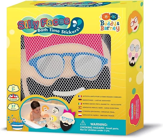 Buddy & Barney Bath Time Stickers - Silly Faces